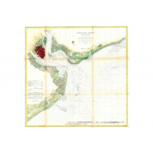 Sea Chart, Charleston Harbor South Carolina, Antique, USCS Survey 1866   162414302092